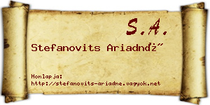 Stefanovits Ariadné névjegykártya